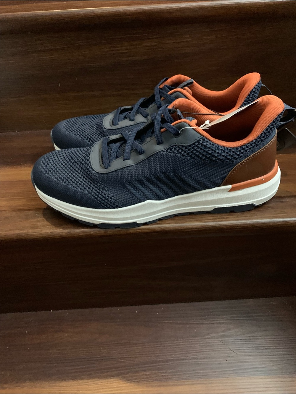 New Men’s George Men's Navy and Orange Athletic Memory Foam Sneakers. Size 13 - Picture 8 of 11